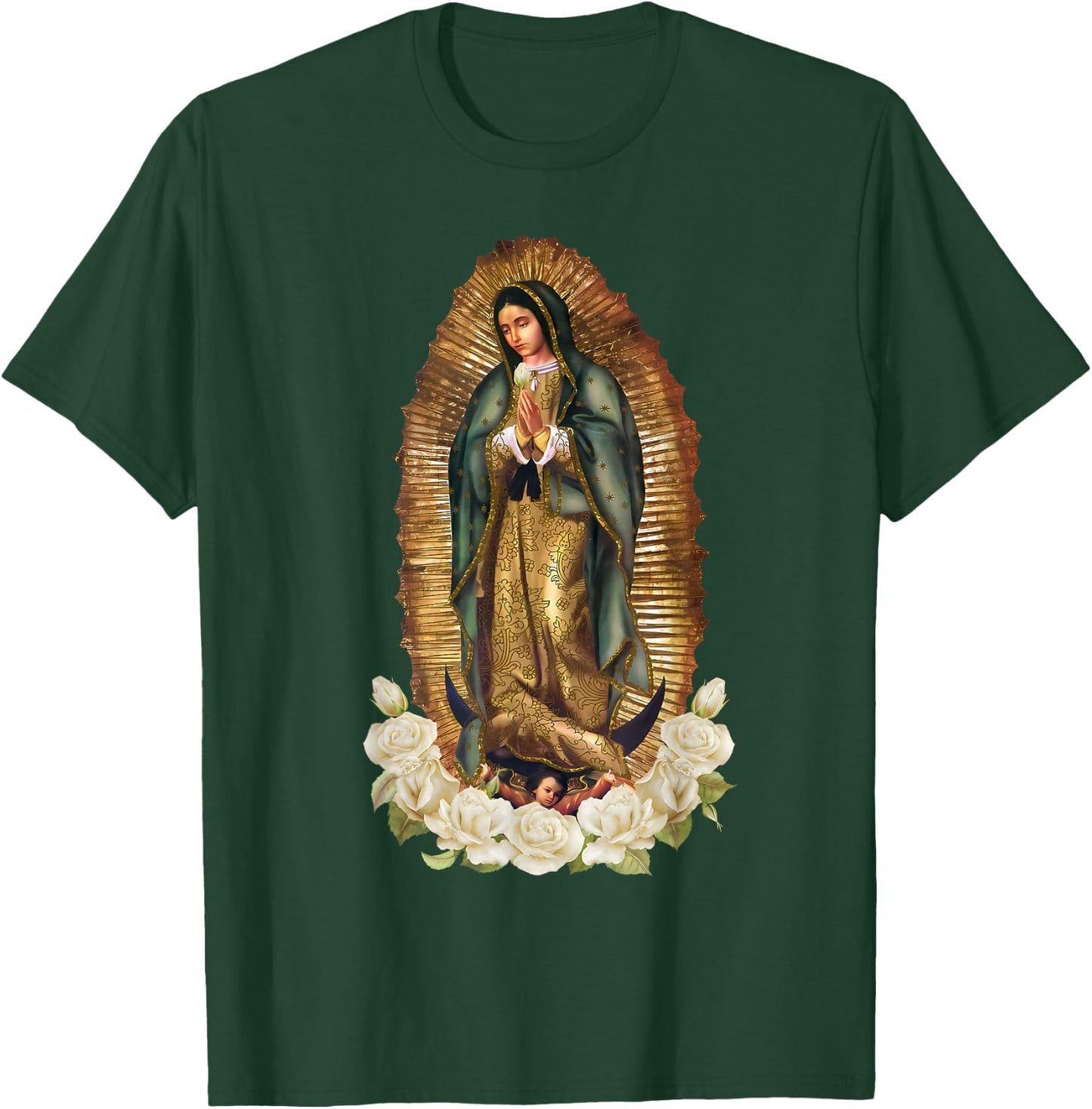Our Lady of Guadalupe Virgin Mary Catholic Saint T-Shirt - T-Shirt | Forest