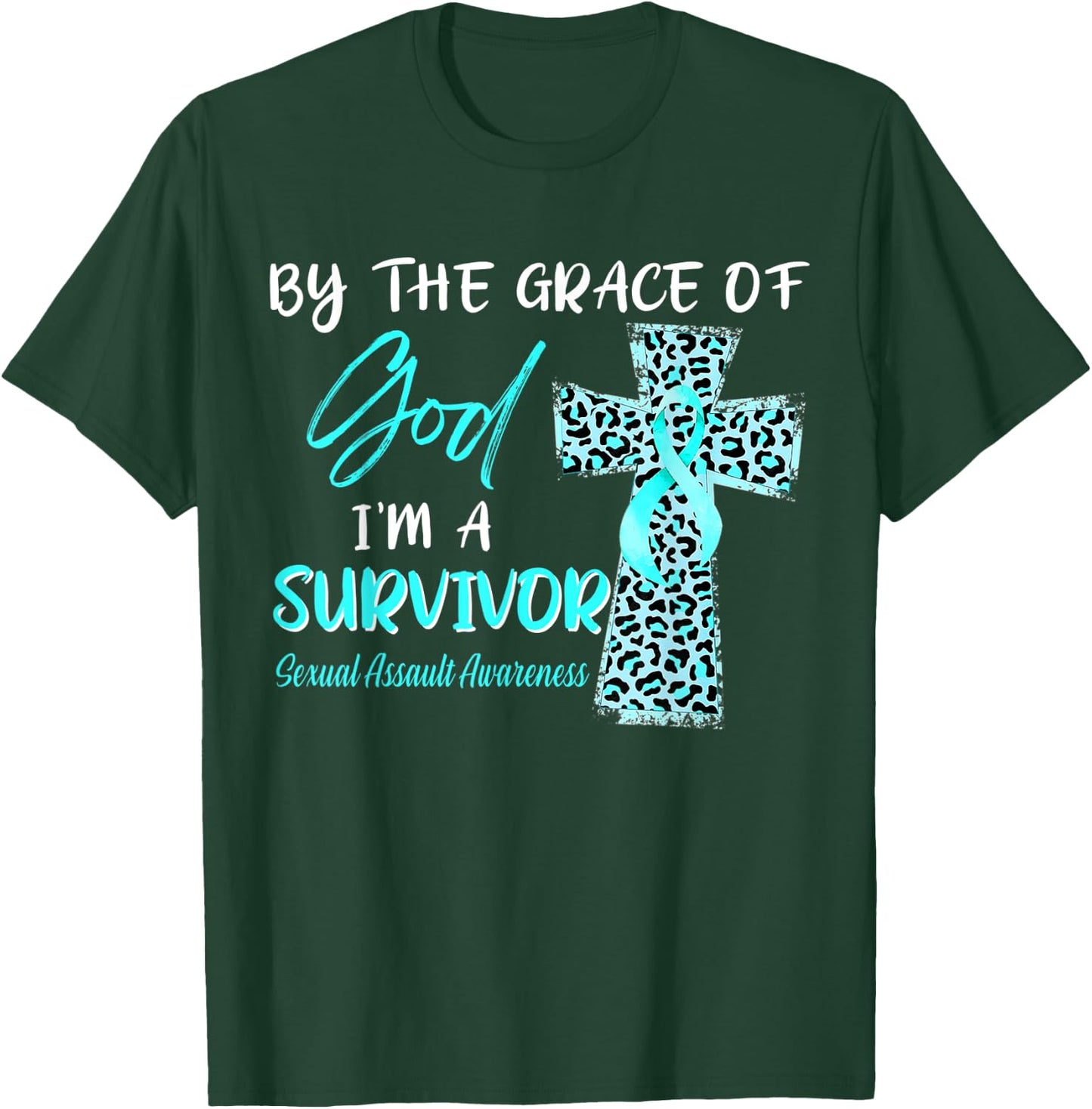 I'm A Survivor Sexual Assault Awareness Teal Ribbon T-Shirt - T-Shirt | Forest