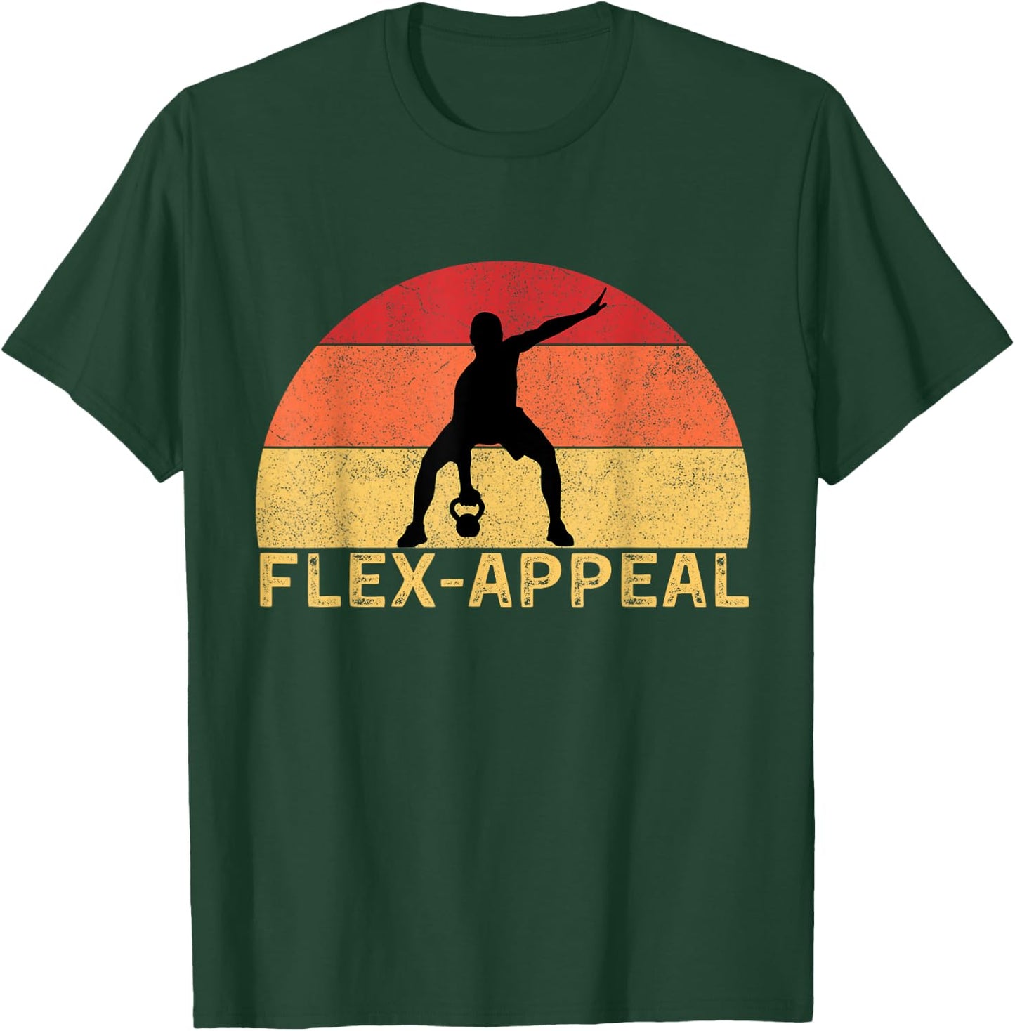 Flex-Appeal Gym Workout Half Retro Sunset Funny T-Shirt - T-Shirt | Forest