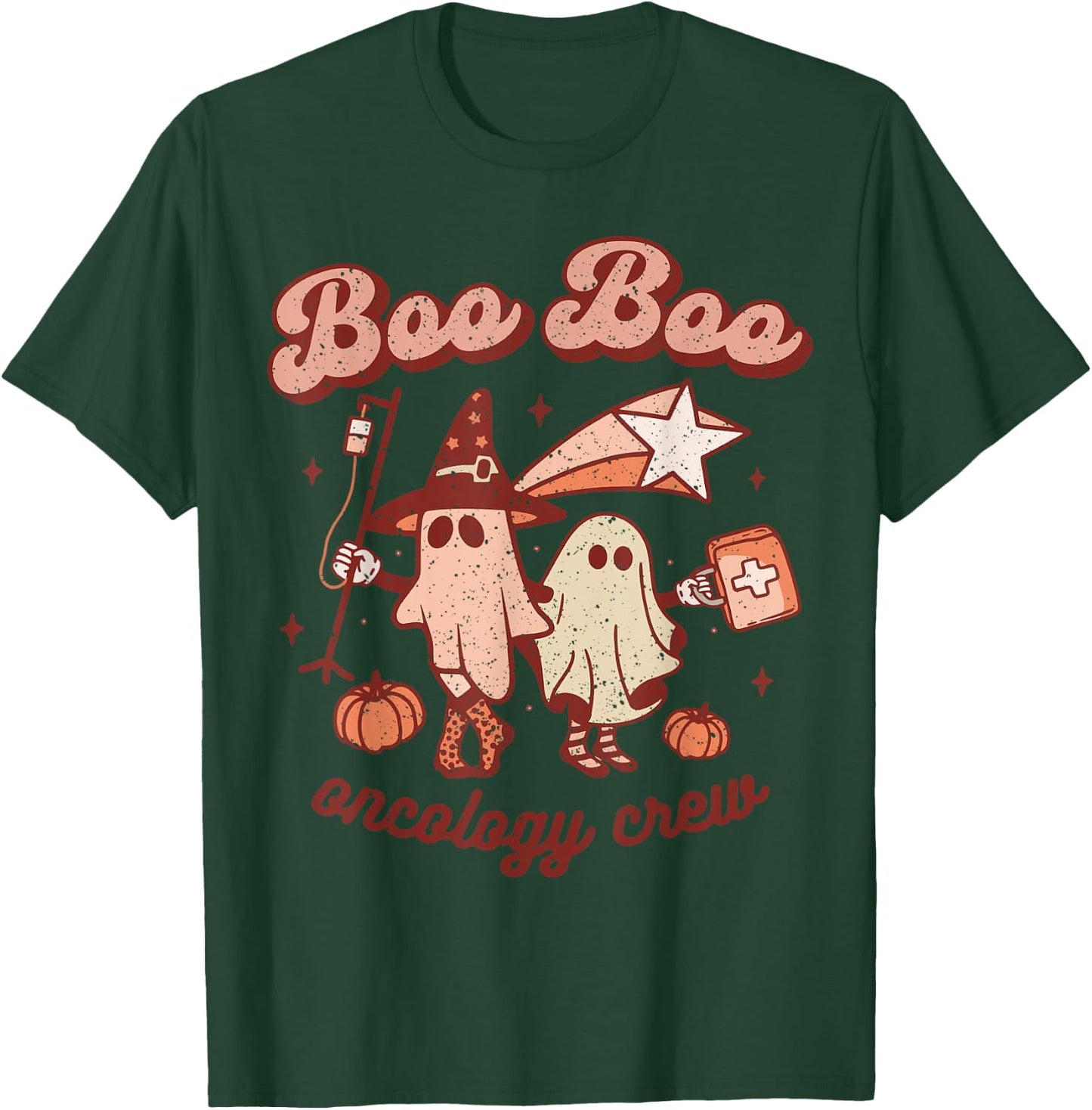 Spooky Boo Oncology Nurse Halloween Crew Fall ONC Nursing T-Shirt - T-Shirt | Forest