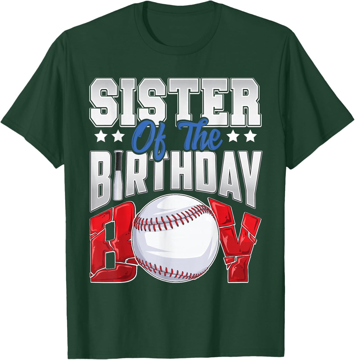 Sister Baseball birthday Boy Family Baller b-day Party T-Shirt - T-Shirt | Forest