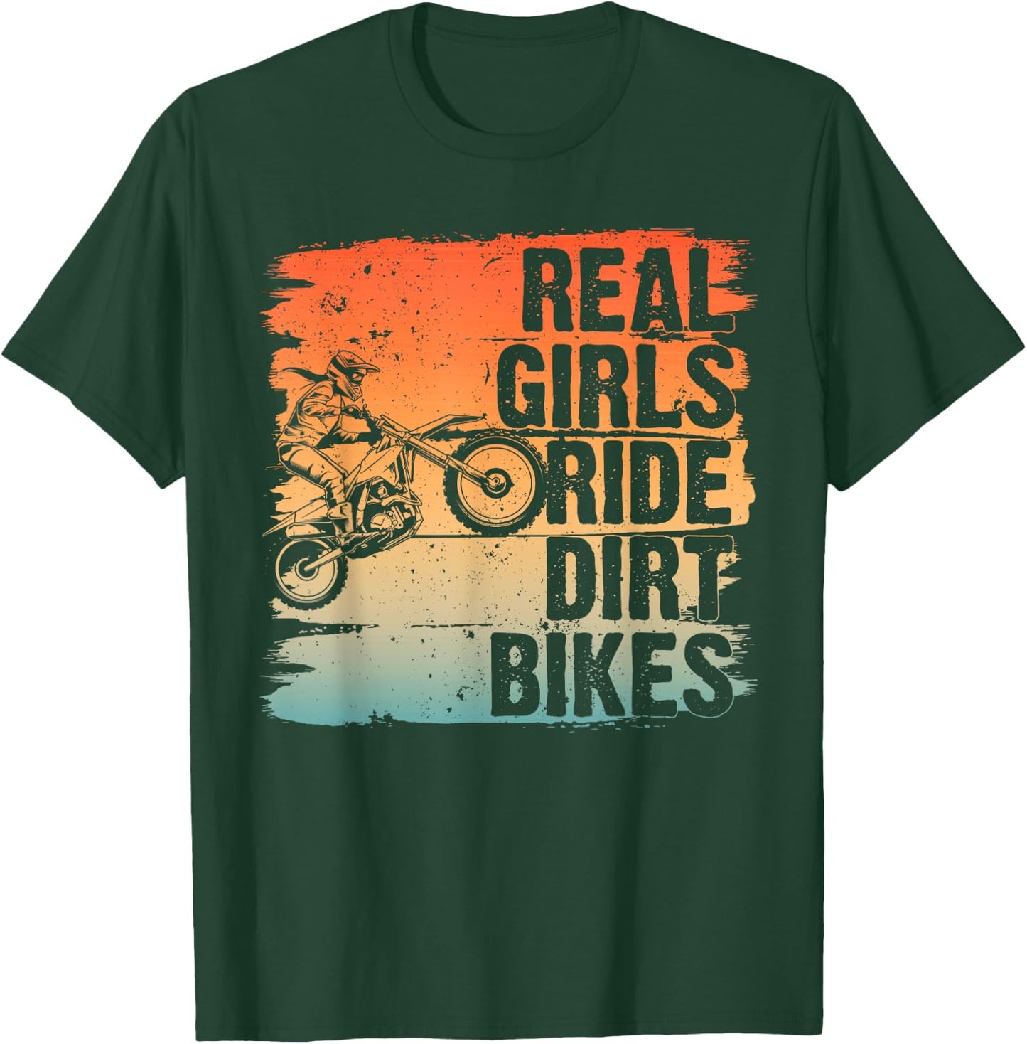 Cool Dirt Bike Girls Motocross Biker Racer Sport T-Shirt - T-Shirt | Forest