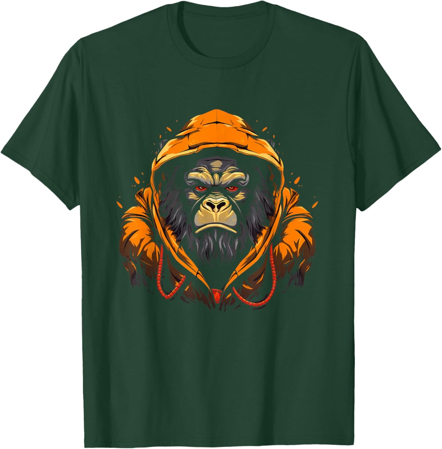 Gorilla Wearing Ape Wildlife Artwork Monkey Graphic T-Shirt - T-Shirt | Forest