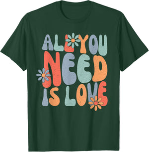 All You Need Is Love, Groovy Hippie Tie Dye T-Shirt - T-Shirt | Forest