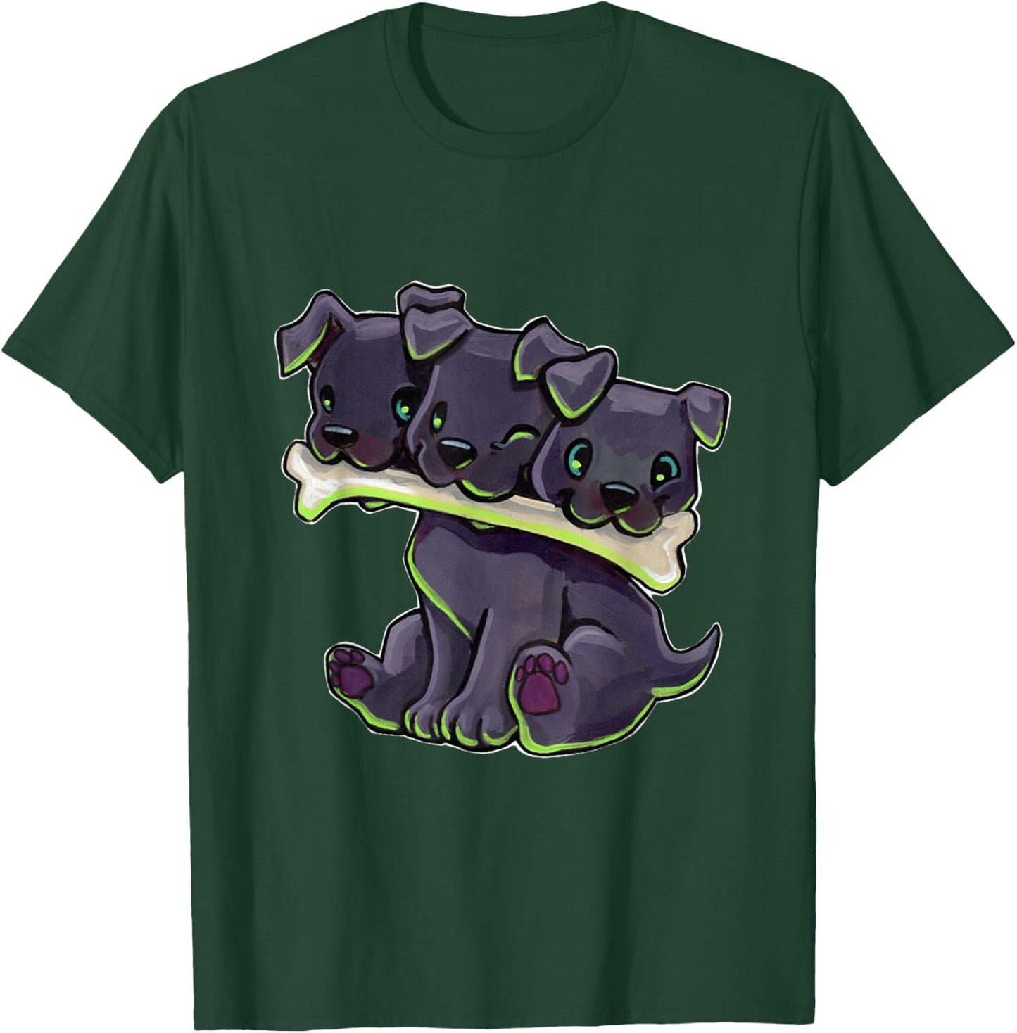 Cerberus Cute - Funny Dog T-Shirt - T-Shirt | Forest