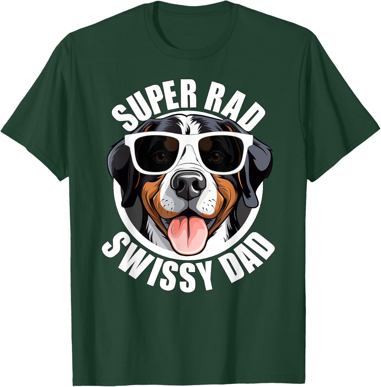 Greater Swiss Mountain Dog Swissy Dad Cute Puppy Father Men T-Shirt - T-Shirt | Forest