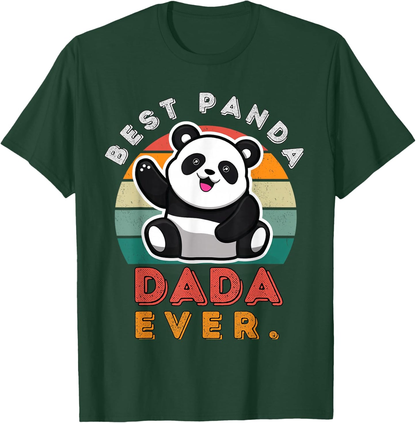 Best Panda Dada Ever Vintage Retro Sunset Kungfu Panda T-Shirt - T-Shirt | Forest