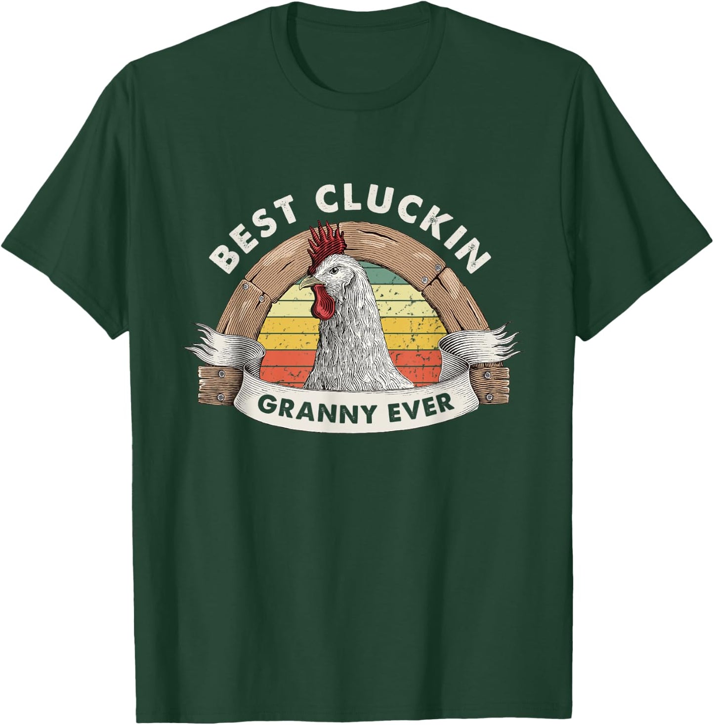 Best Cluckin Granny Chicken Grandma Poultry Farmer Vintage T-Shirt - T-Shirt | Forest