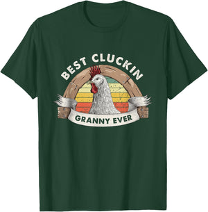 Best Cluckin Granny Chicken Grandma Poultry Farmer Vintage T-Shirt - T-Shirt | Forest