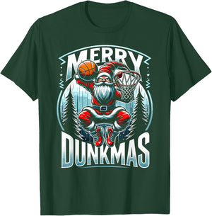 Basketball Gnome Merry Dunkmas, Christmas Basketball Player T-Shirt - T-Shirt | Forest
