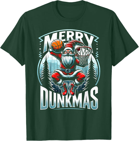 Basketball Gnome Merry Dunkmas, Christmas Basketball Player T-Shirt - T-Shirt | Forest