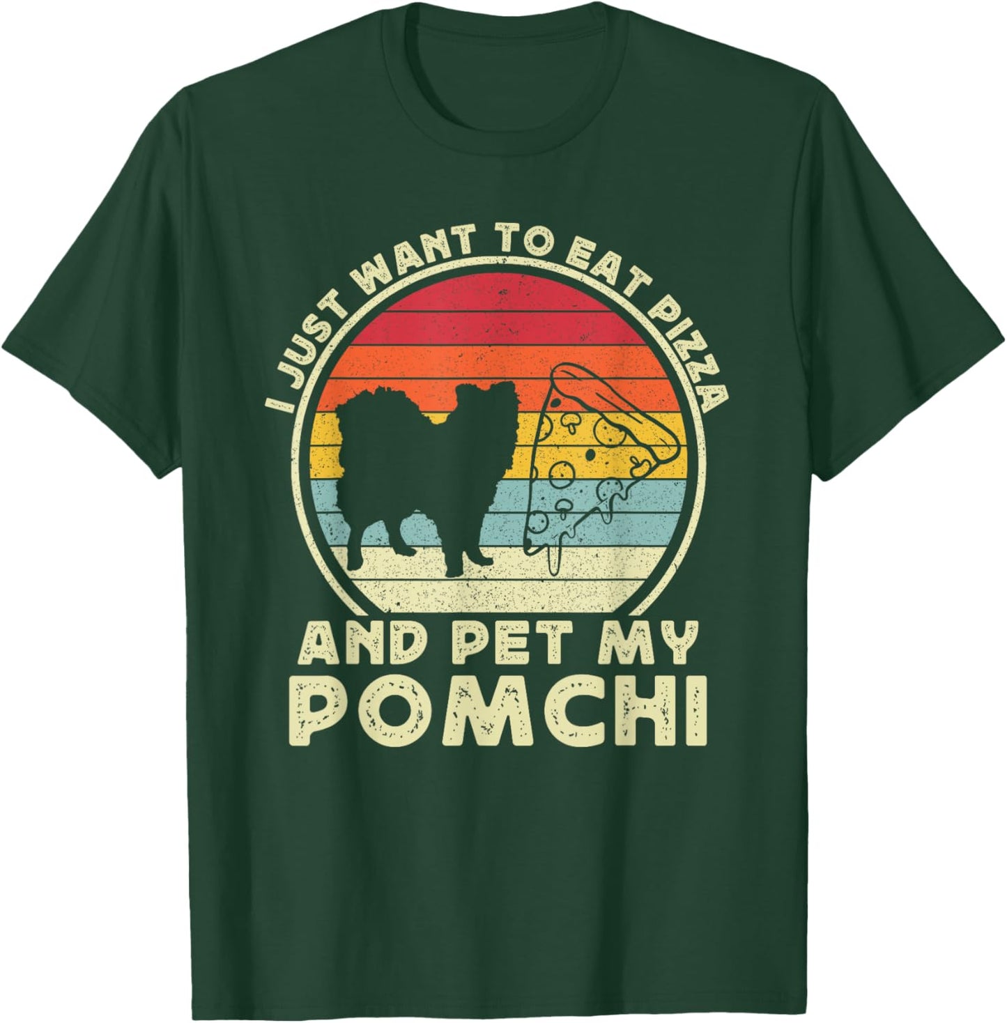 Pizza And Pomchi Women Pom-Chi Dog Mom Dad Funny T-Shirt - T-Shirt | Forest
