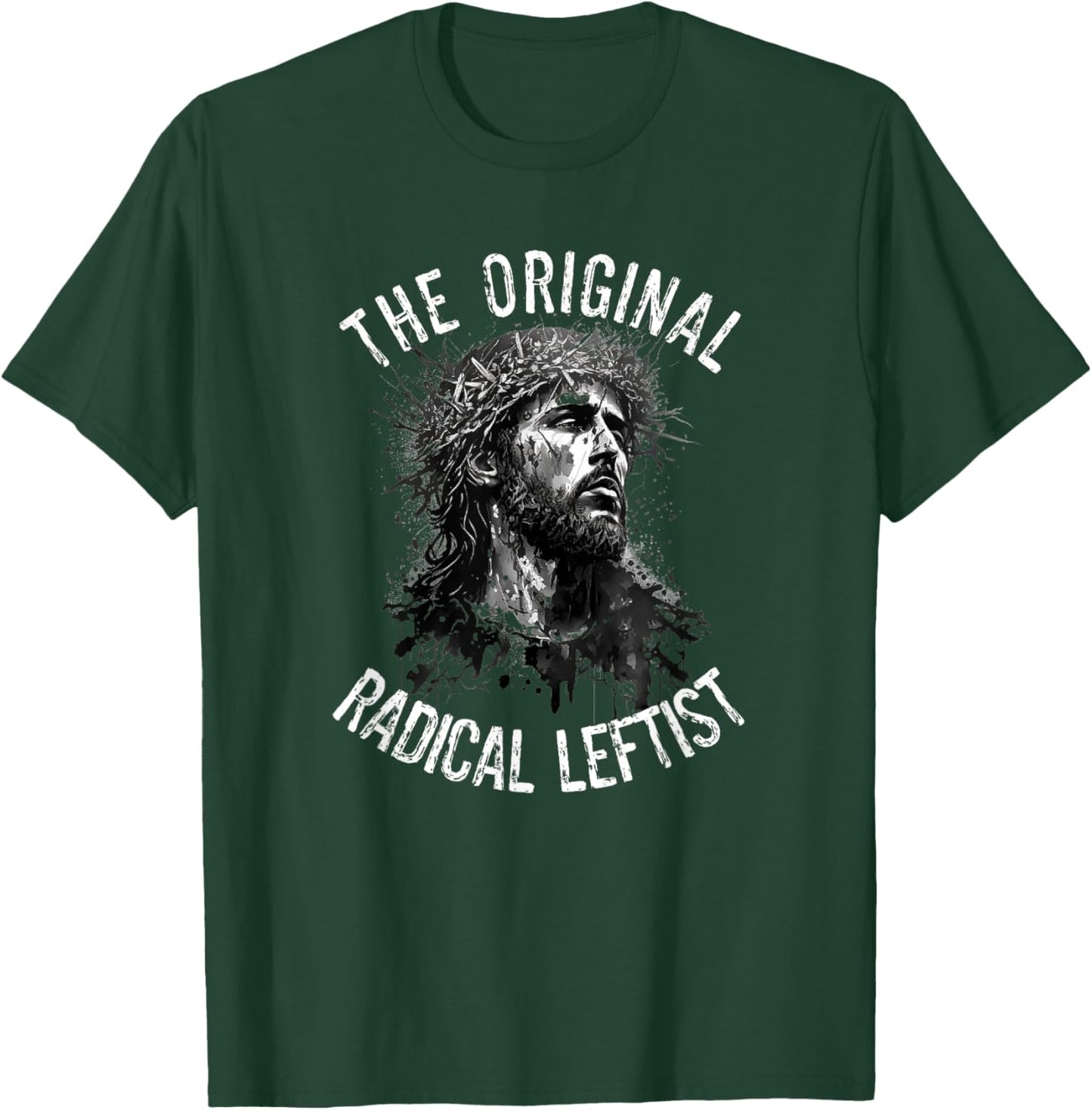 Political Activism Jesus The Original Radical Leftist Progressive Christian - Adults - Socially Conscious - - Short Sleeve - Black - X-Small T-Shirt - T-Shirt | Forest