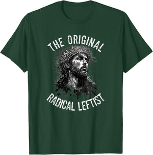 Political Activism Jesus The Original Radical Leftist Progressive Christian - Adults - Socially Conscious - - Short Sleeve - Black - X-Small T-Shirt - T-Shirt | Forest
