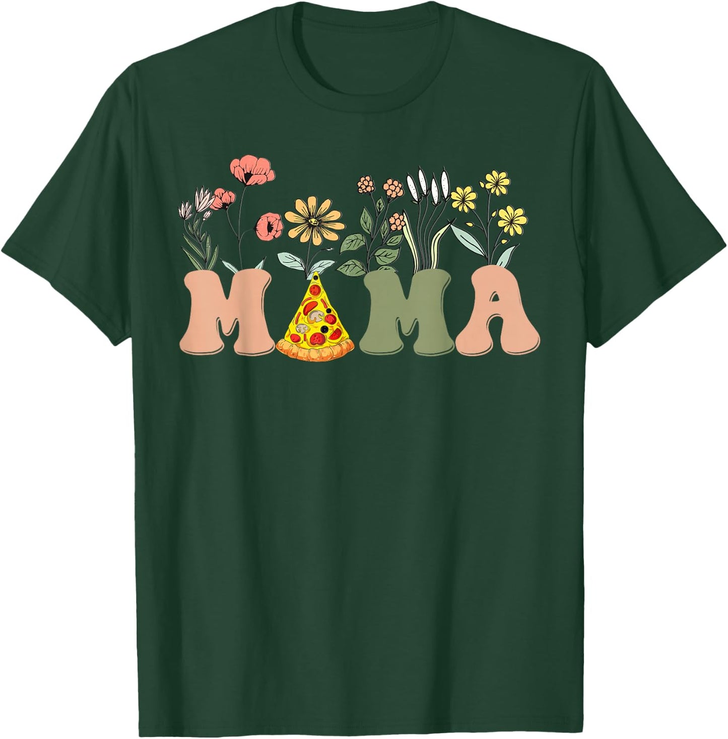 Mama Birthday Pizza Theme Birthday Pizza Lover Party T-Shirt - T-Shirt | Forest