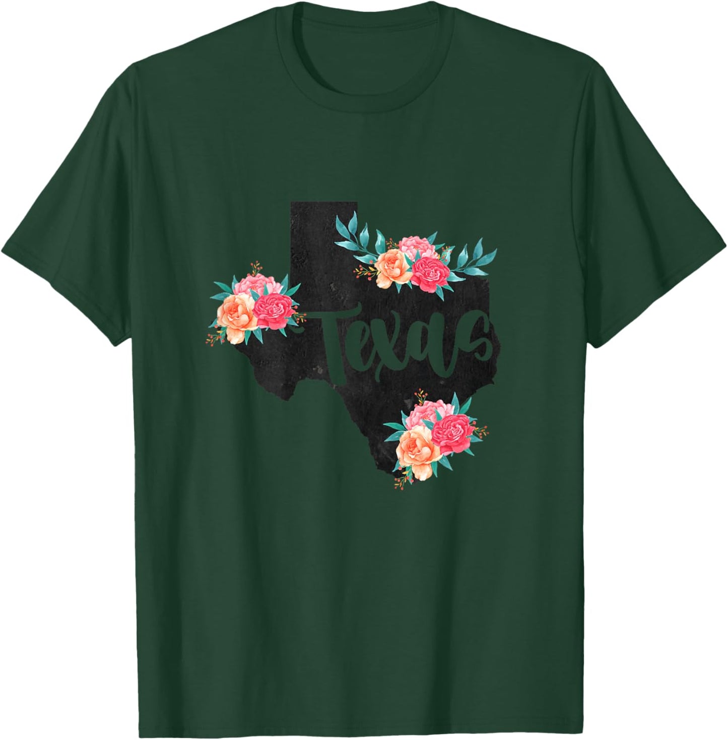 Vintage Texas Home State Map Pride Flowers Retro Rodeo T-Shirt - T-Shirt | Forest
