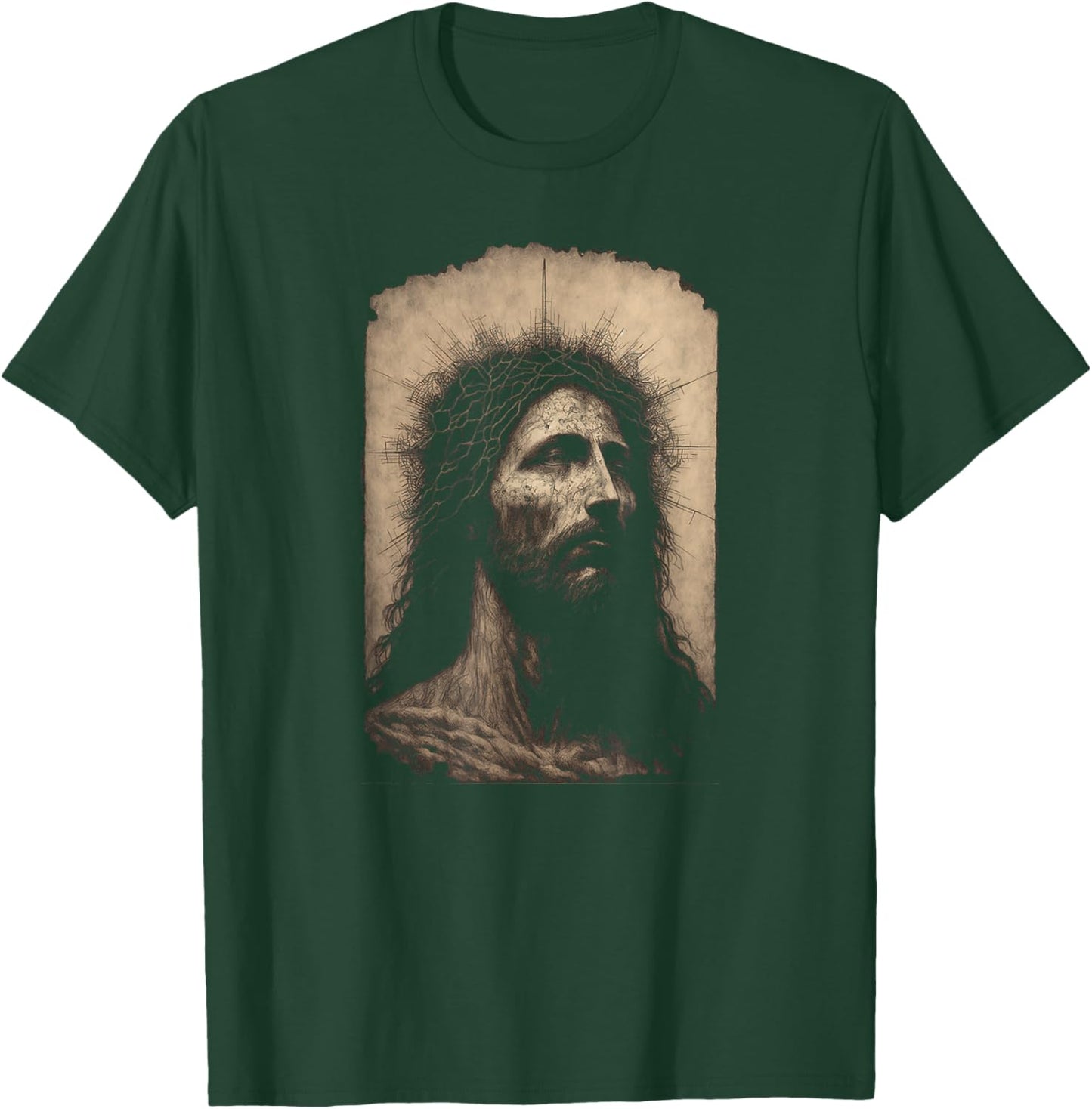 Biblical Christ Catholic Jesus Shroud of Turin Aesthetic T-Shirt - T-Shirt | Forest