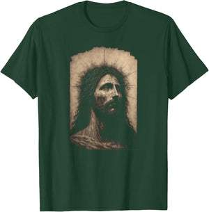 Biblical Christ Catholic Jesus Shroud of Turin Aesthetic T-Shirt - T-Shirt | Forest