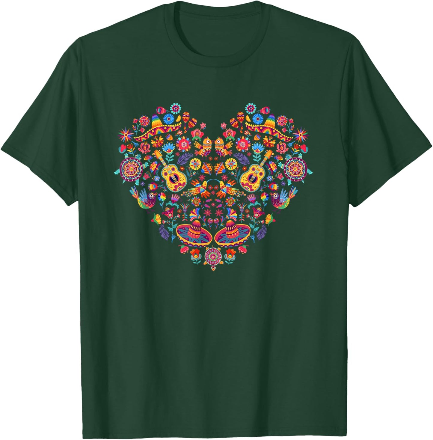 Alebrije, spirit animals, floral colorful design, latin art T-Shirt - T-Shirt | Forest