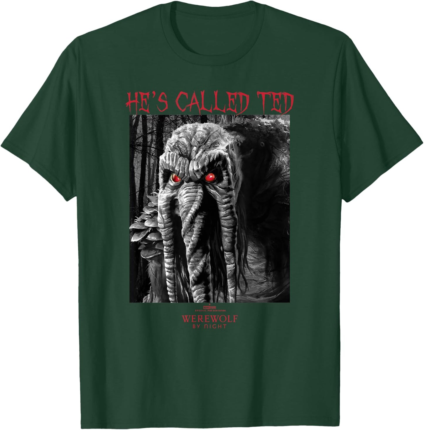 Marvel Werewolf by Night Man-Thing Hes Called Ted Portrait T-Shirt - T-Shirt | Forest