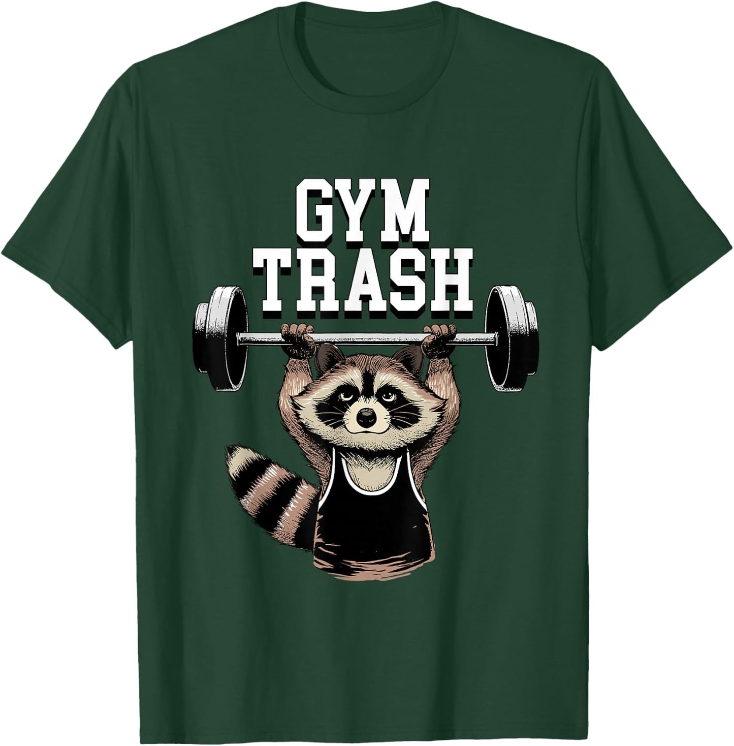 Funny Workout Shirt Raccoon Gym Trash Panda Gym Rats Lifter T-Shirt - T-Shirt | Forest