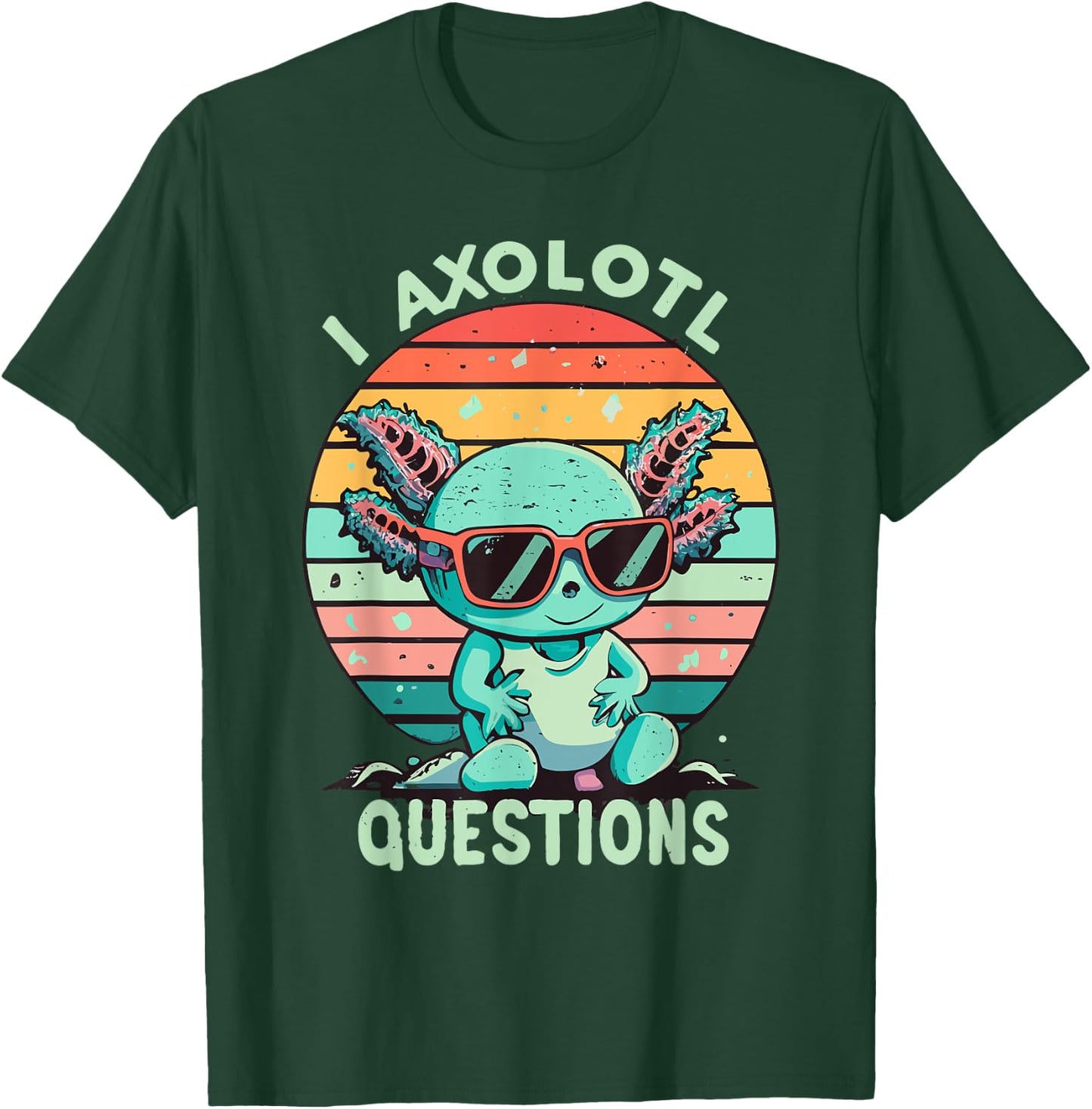 I Axolotl Questions Kids Retro Vintage T-Shirt - T-Shirt | Forest