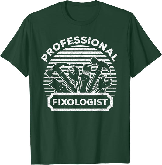 Funny Handyman Women Dad Fixologist Carpenter Tools T-Shirt - T-Shirt | Forest