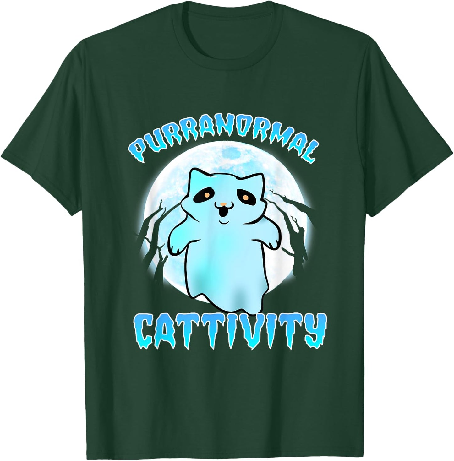 Cat Paranormal Catttivities Phasmophobia T-Shirt - T-Shirt | Forest