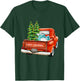 Vintage Wagon Christmas Classic Red Truck Car Xmas Trees T-Shirt - T-Shirt | Forest