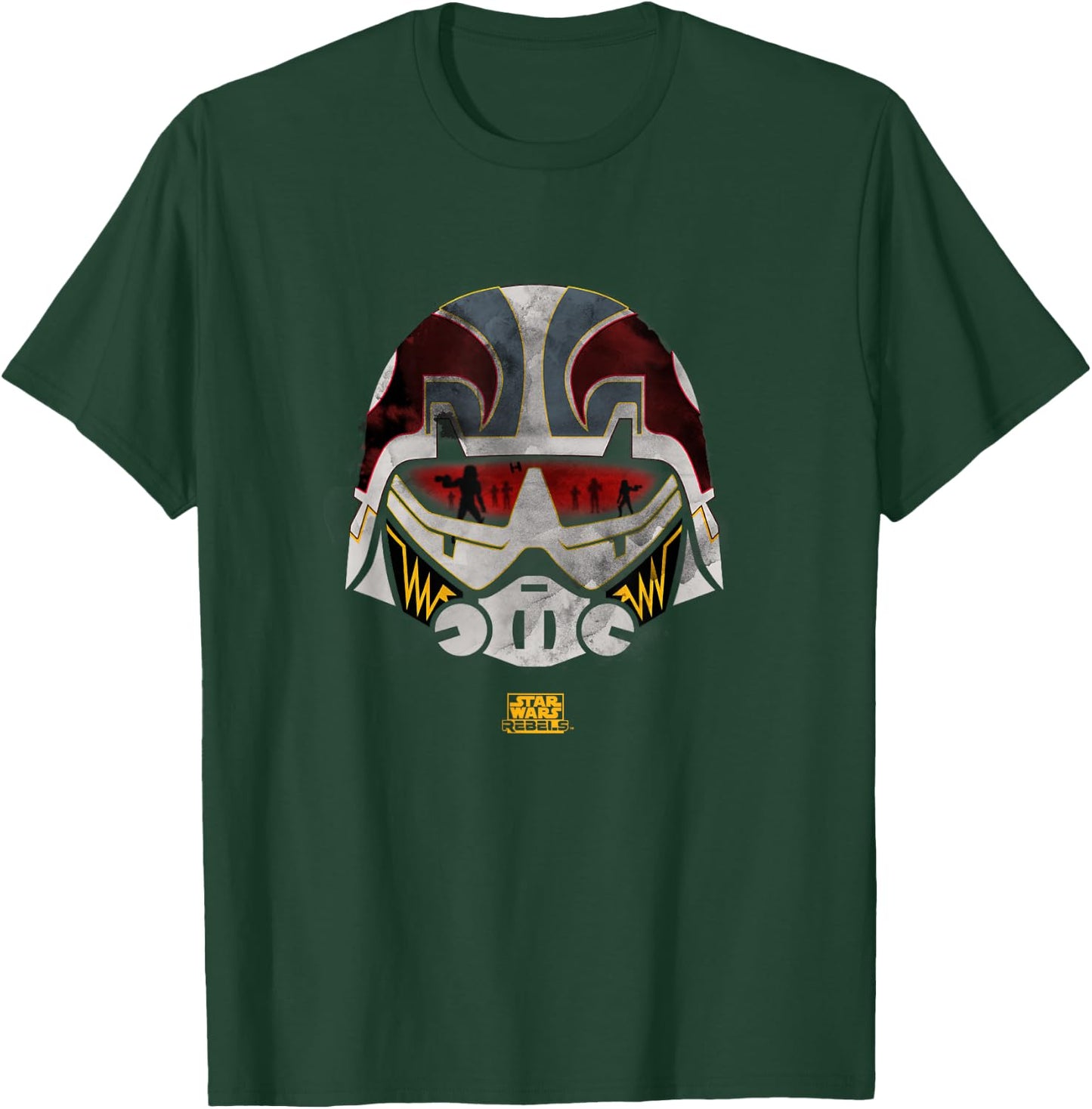 Star Wars Rebels Ezra Bridger Cadet Helmet Distressed Logo T-Shirt - T-Shirt | Forest