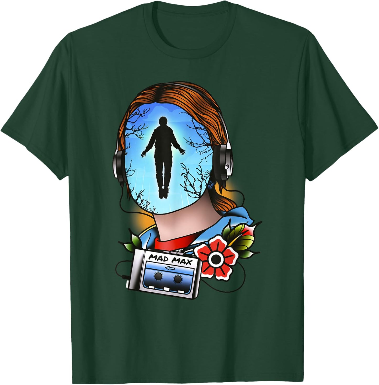 Stranger Things Mad Max Tattoo Style Big Face Epic Scene T-Shirt - T-Shirt | Forest