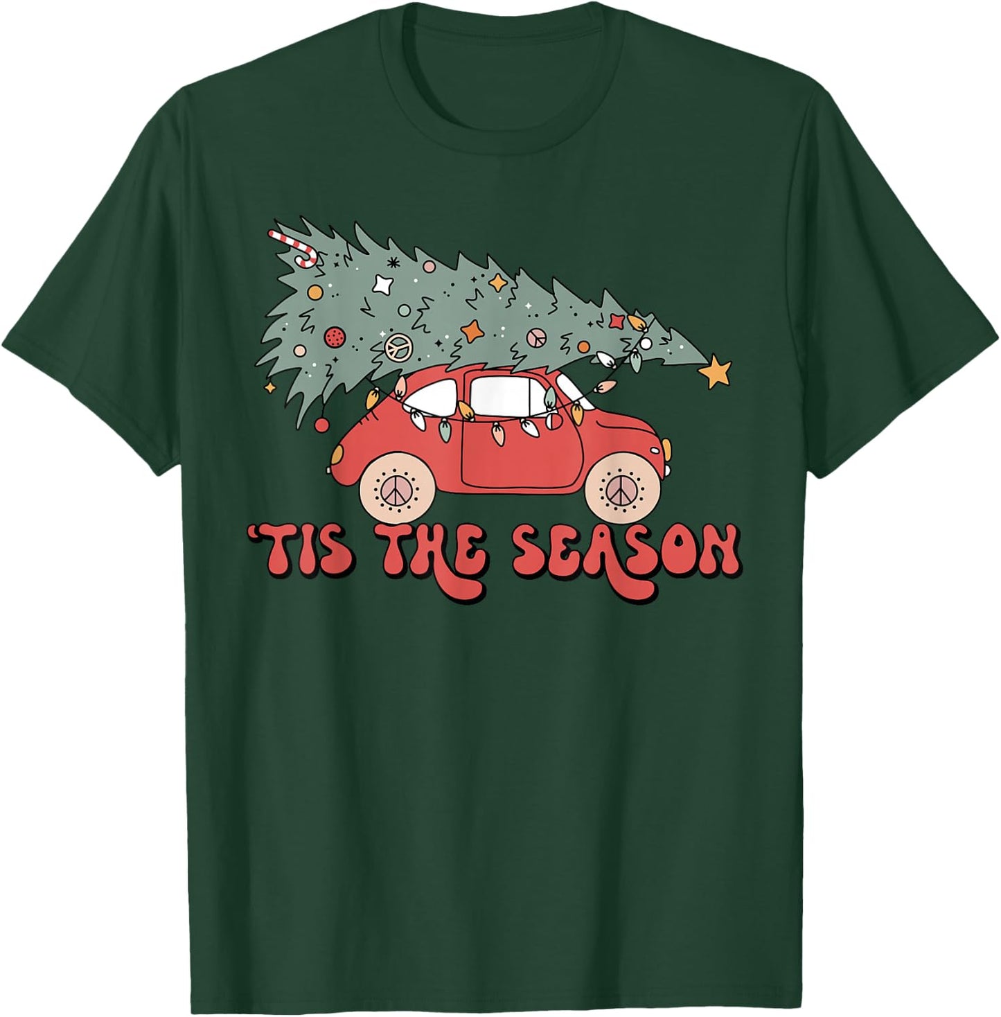 Tis' the Season Christmas Red Truck Matching Pjs Pajamas T-Shirt - T-Shirt | Forest