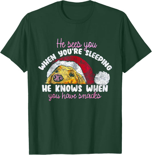 He Sees You When You're Sleeping He Knows When You Have T-Shirt - T-Shirt | Forest