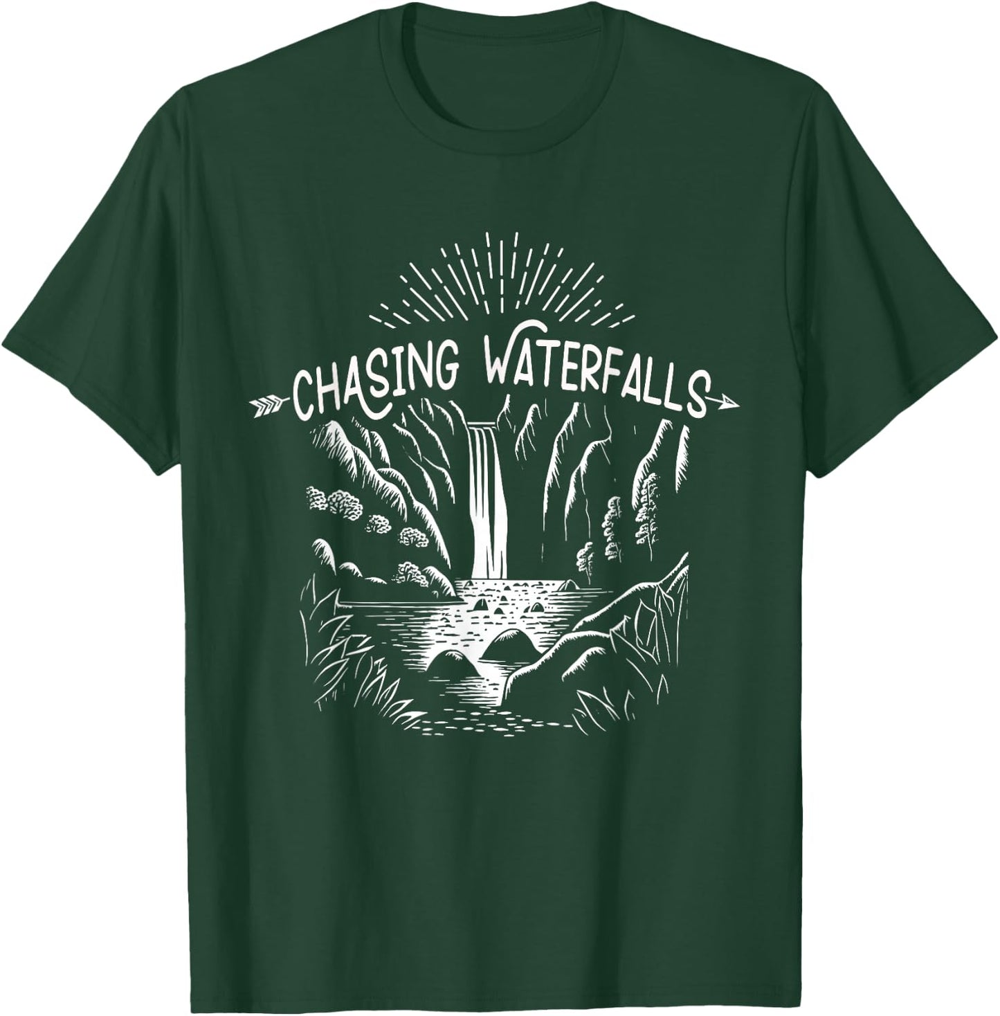 Hiking Chasing Waterfall Hikers Nature Lover T-Shirt - T-Shirt | Forest