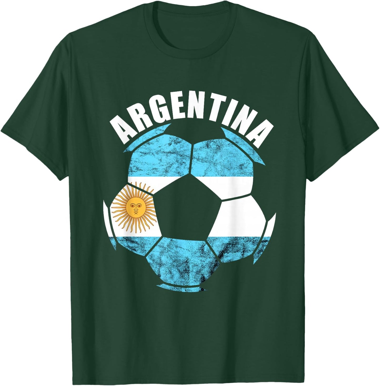 Argentina Soccer Ball Sun Of May Argentina Argentina Flag T-Shirt - T-Shirt | Forest