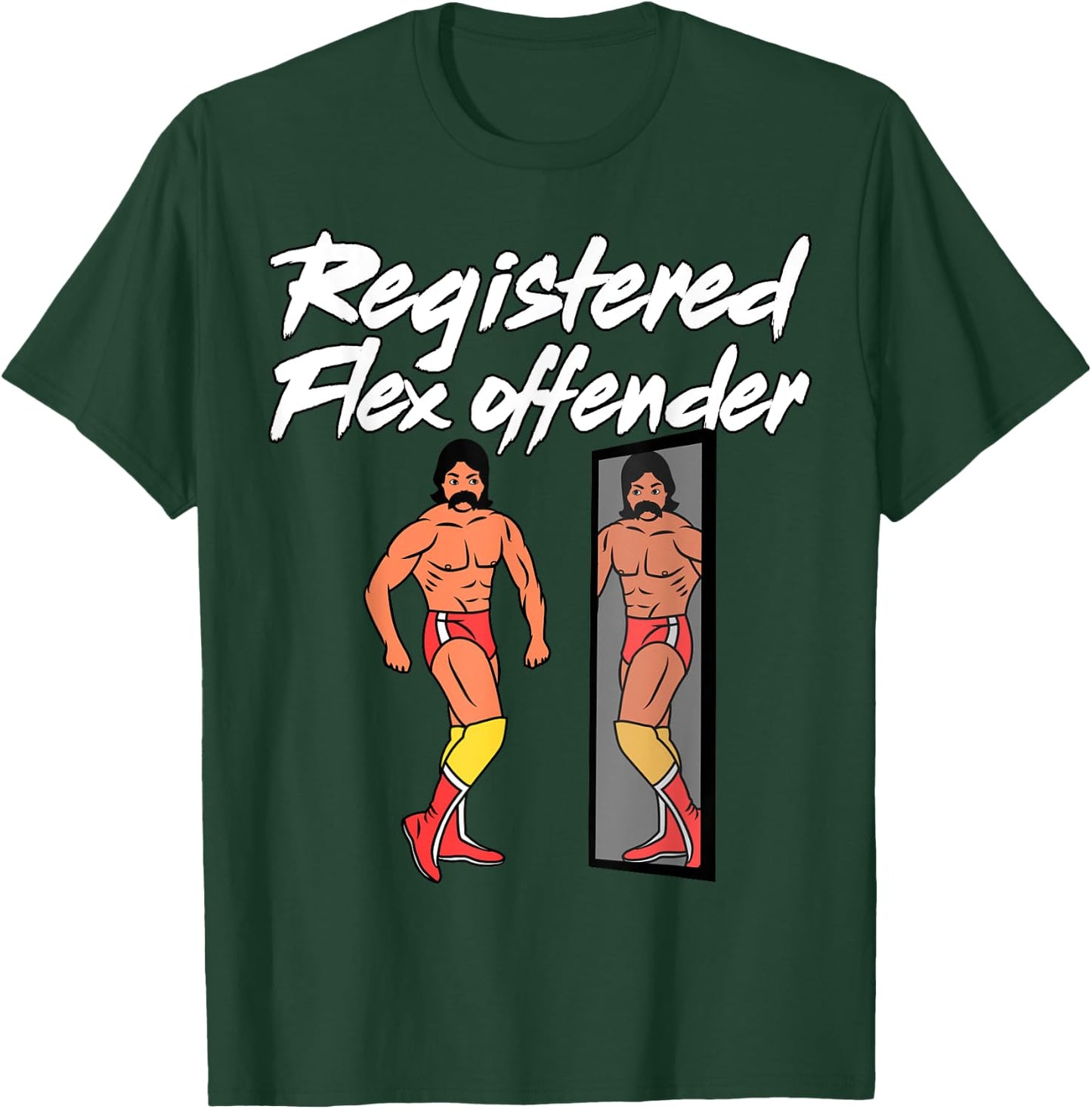 Registered Flex Offender Ironic Bodybuilder Meme Sigma T-Shirt - T-Shirt | Forest
