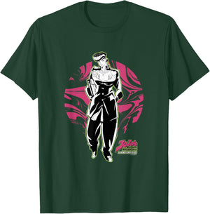 JoJo Part 4 Diamond is Unbreakable Josuke with Circle & Logo T-Shirt - T-Shirt | Forest