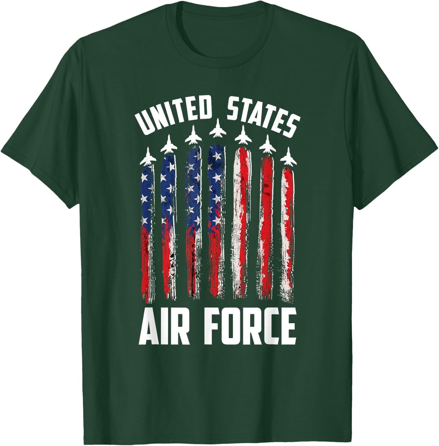 USA Flag Patriotic 4th of July United States Air Force T-Shirt - T-Shirt | Forest