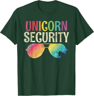 Unicorn Security Funny Sunglasses Unicorn Kids T-Shirt - T-Shirt | Forest