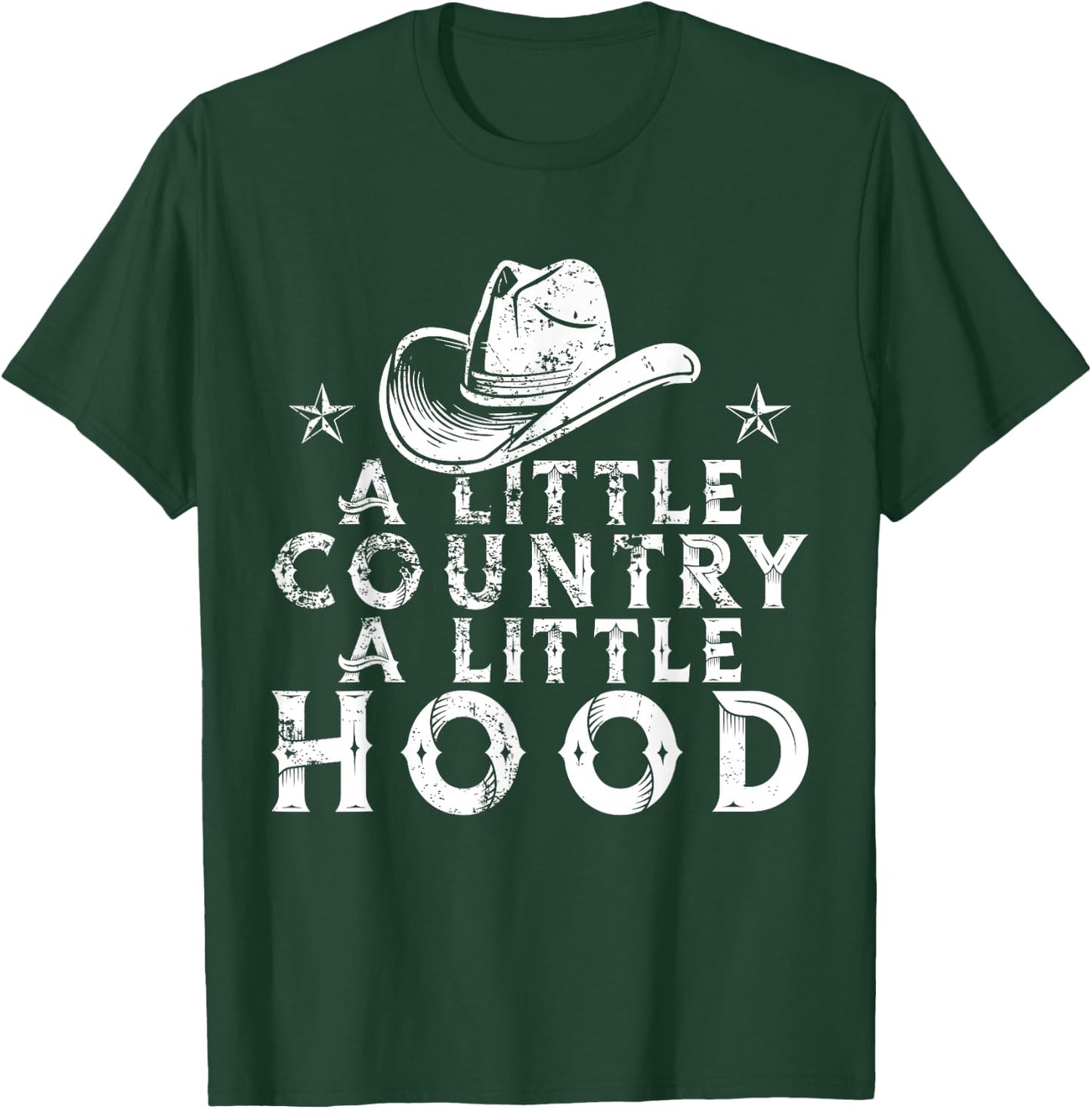 Little Country A Little Hood Music Concert Southern Western T-Shirt - T-Shirt | Forest