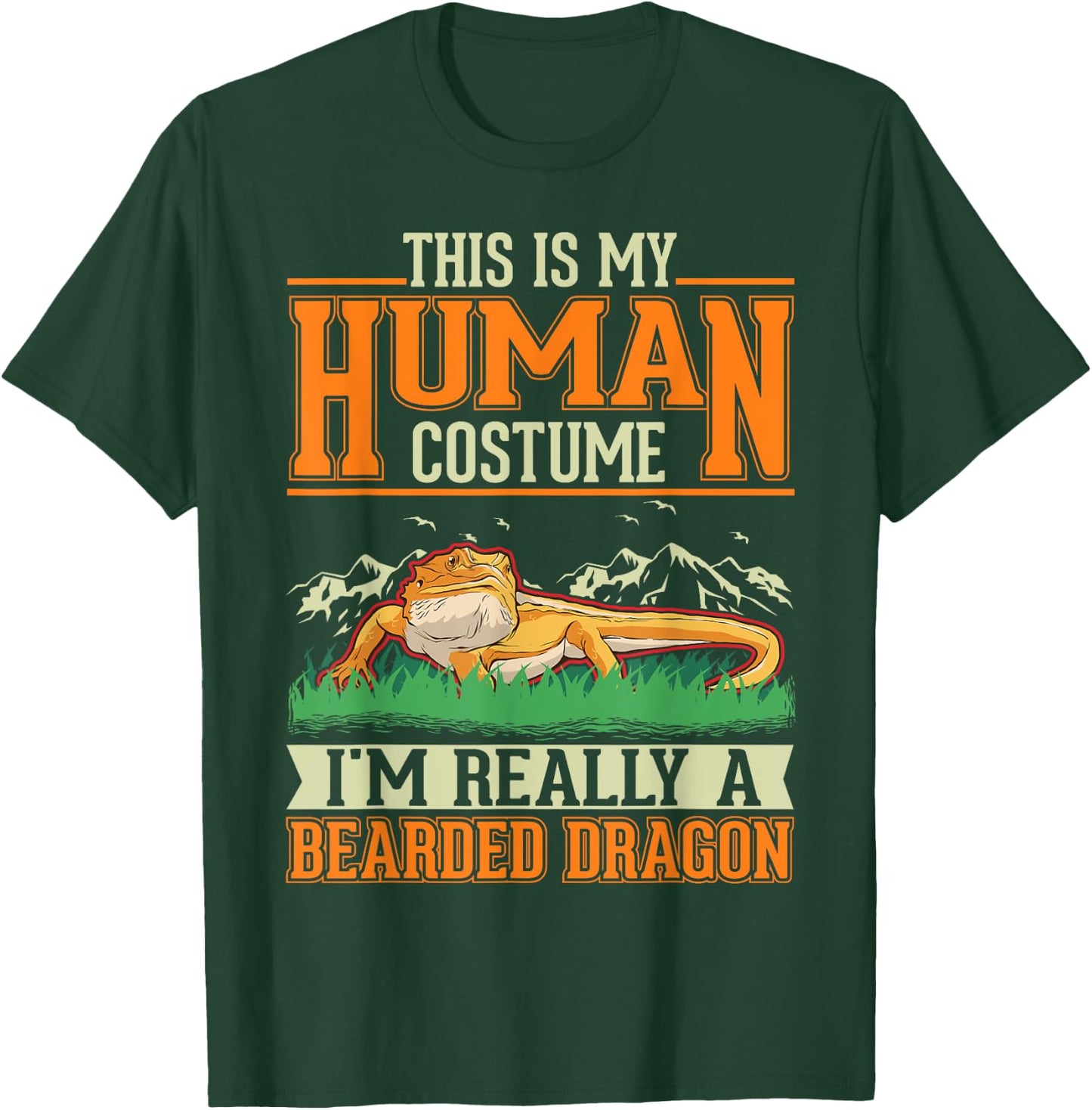 Bearded Dragon Human Costume Halloween Bearded Dragon T-Shirt - T-Shirt | Forest