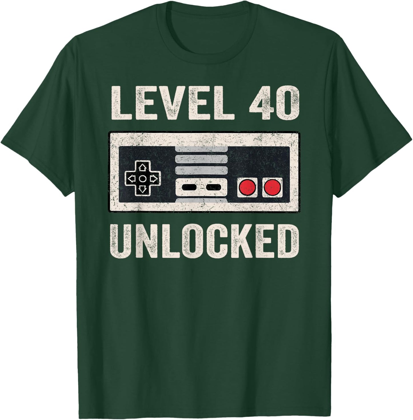 Level 40 Unlocked Video Gamer 40th Birthday Gift T-Shirt - T-Shirt | Forest