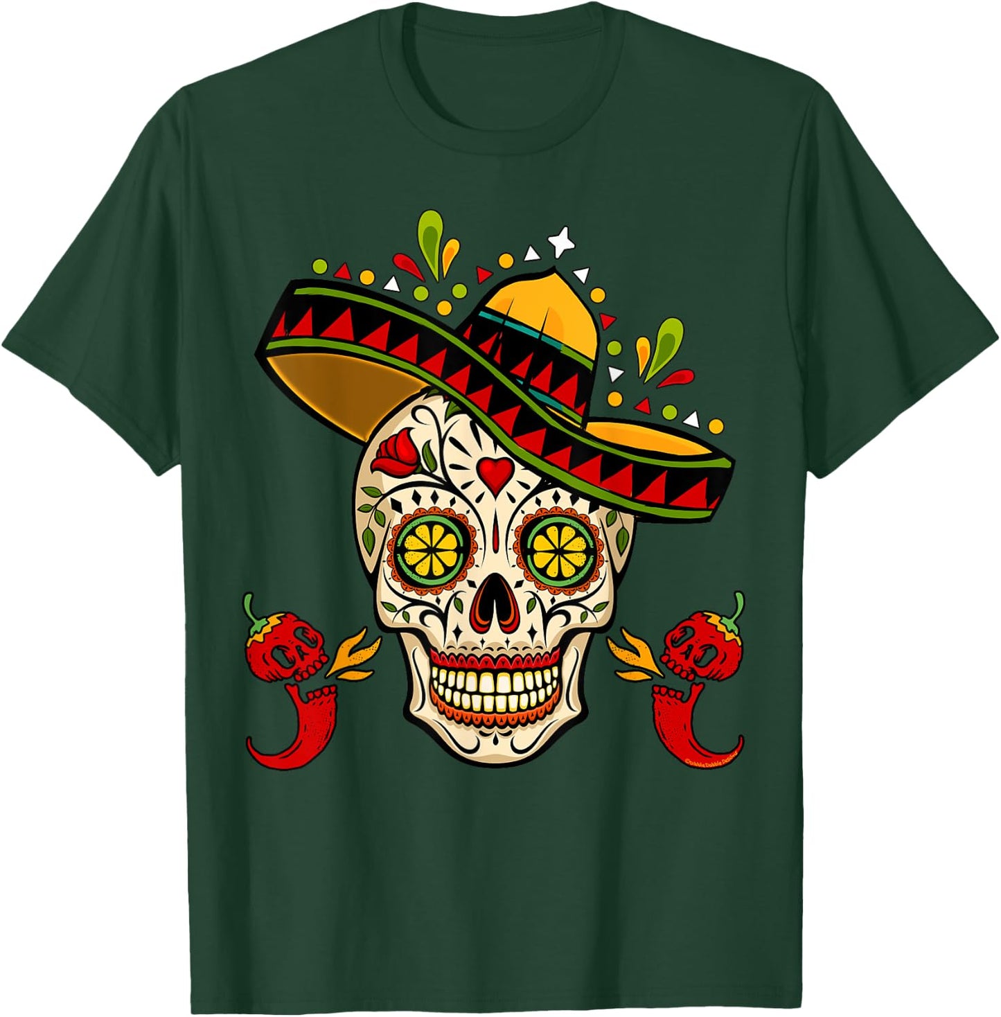 Cinco de Mayo Mexican Fiesta Sugar Skull Cinco de Mayo T-Shirt - T-Shirt | Forest
