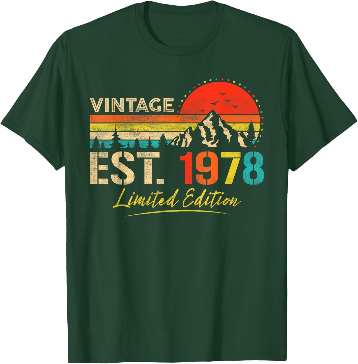 Vintage Est 1978 Limited Edition Classic 1978 Men and Women T-Shirt - T-Shirt | Forest