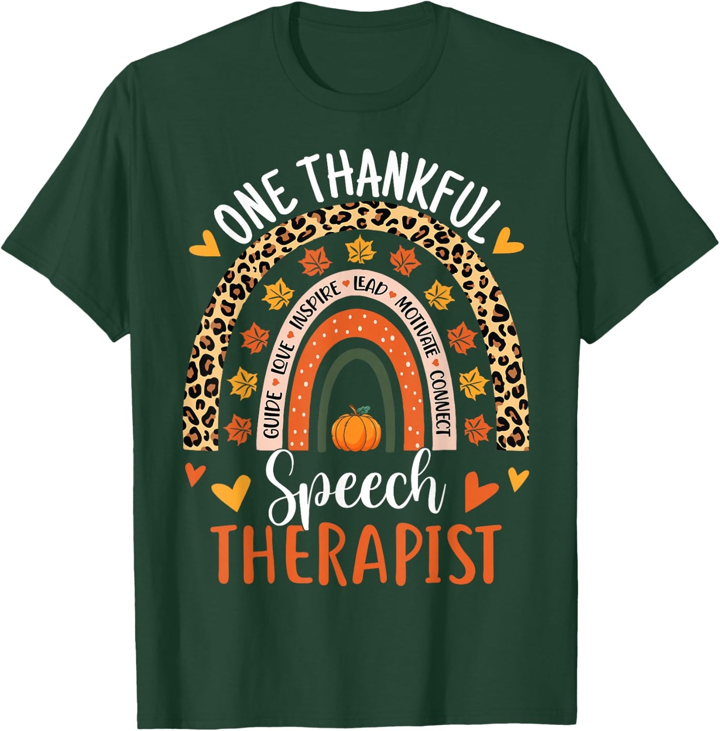 Thankful Speech Therapist Thanksgiving SLP Speech Therapy T-Shirt - T-Shirt | Forest