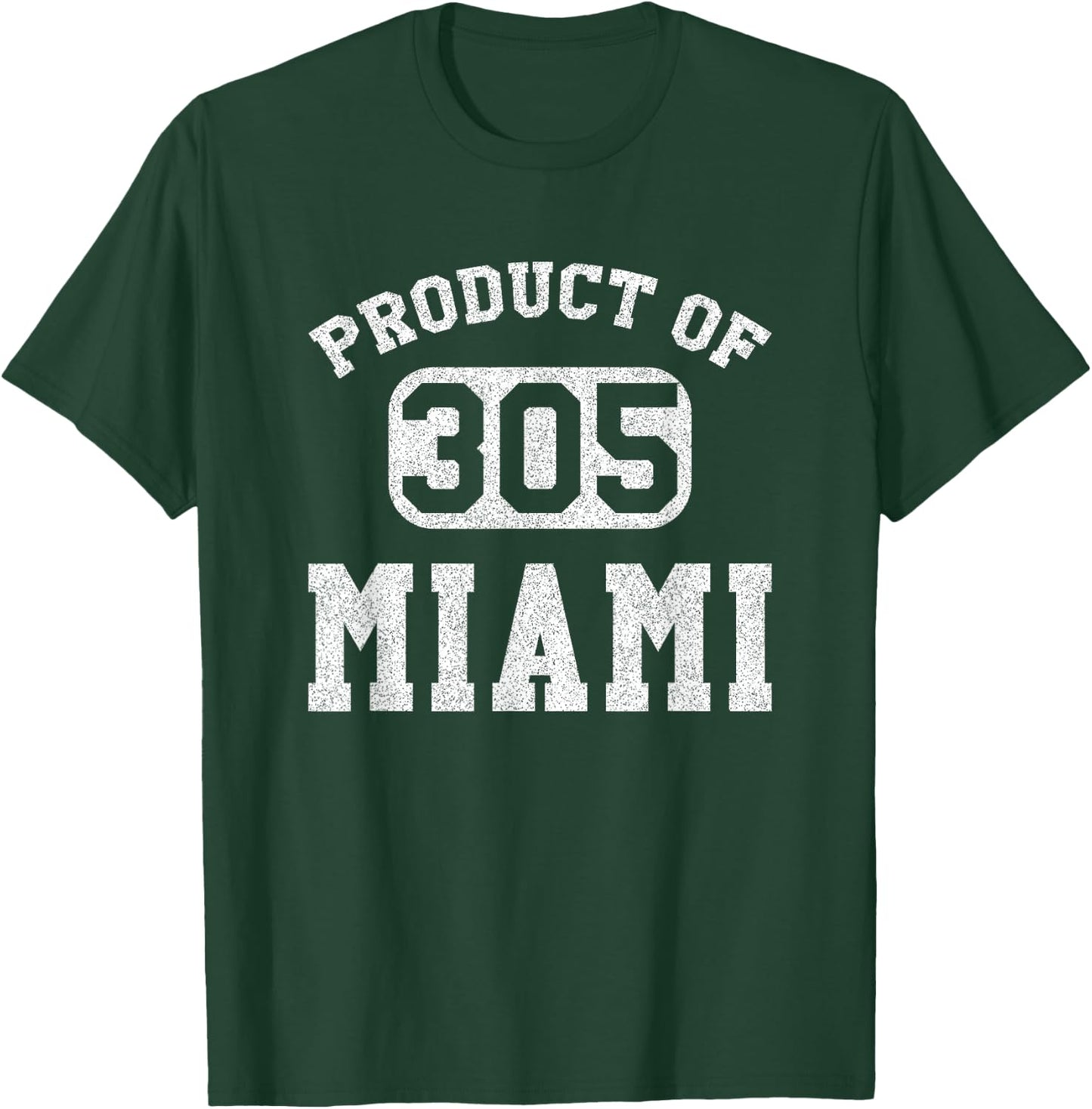 Miami Florida Vintage Retro Area Code T-Shirt - T-Shirt | Forest