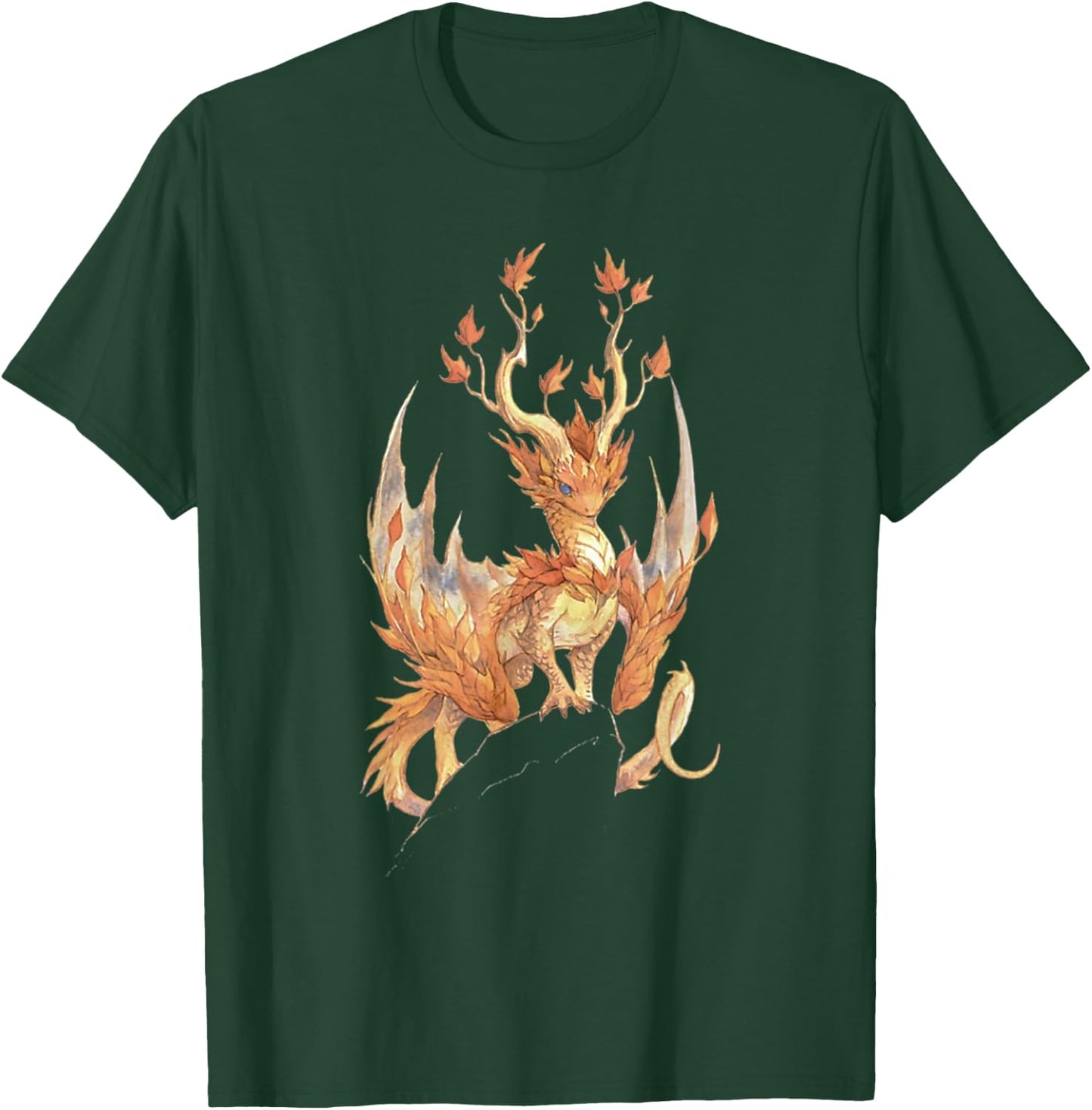 Fall Dragon Leaves Autumn Dragon Lover T-Shirt - T-Shirt | Forest