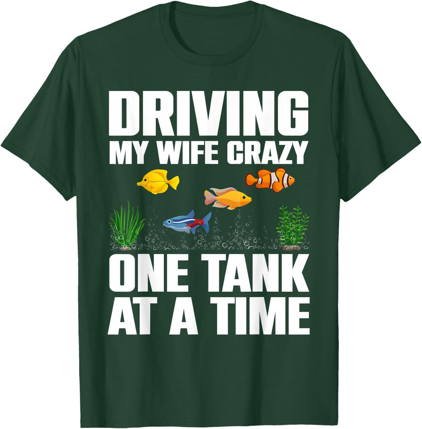 Cute Aquarium Art for Husband Men Fishbowl Fish Tank Lover T-Shirt - T-Shirt | Forest