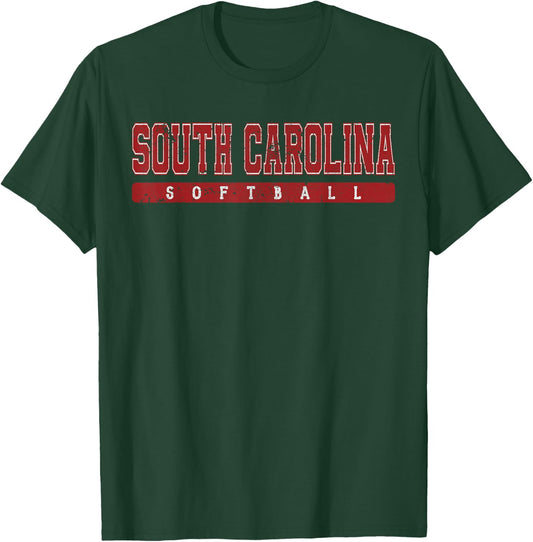 South Carolina Softball Red Vintage Text T-Shirt - T-Shirt | Forest