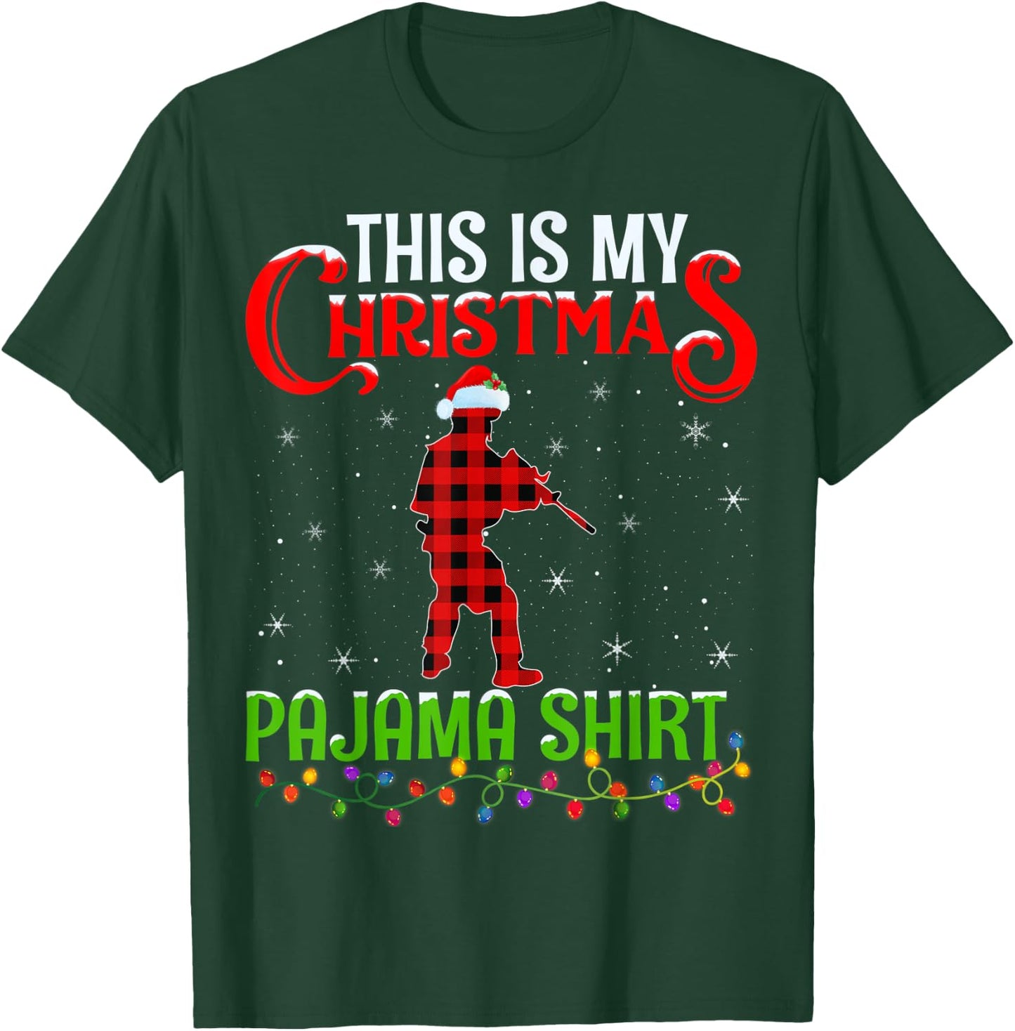 This Is My Christmas Pajama Shirt Airsoft Player Christmas T-Shirt - T-Shirt | Forest